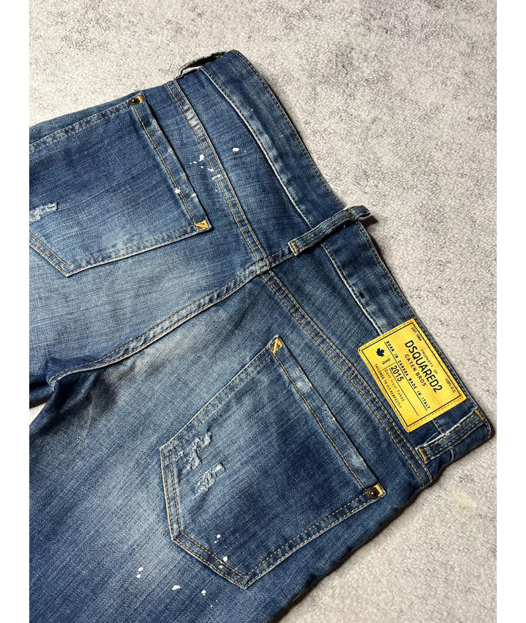 DSQUARED2 Синие хлопко-эластановые джинсы скинни, фото 7