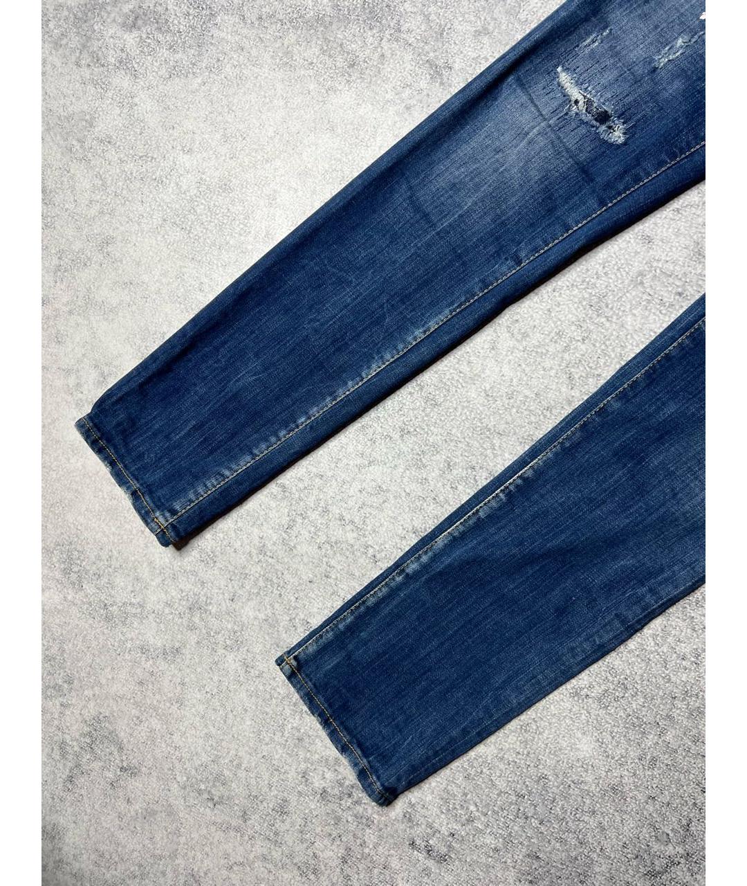 DSQUARED2 Синие хлопко-эластановые джинсы скинни, фото 5