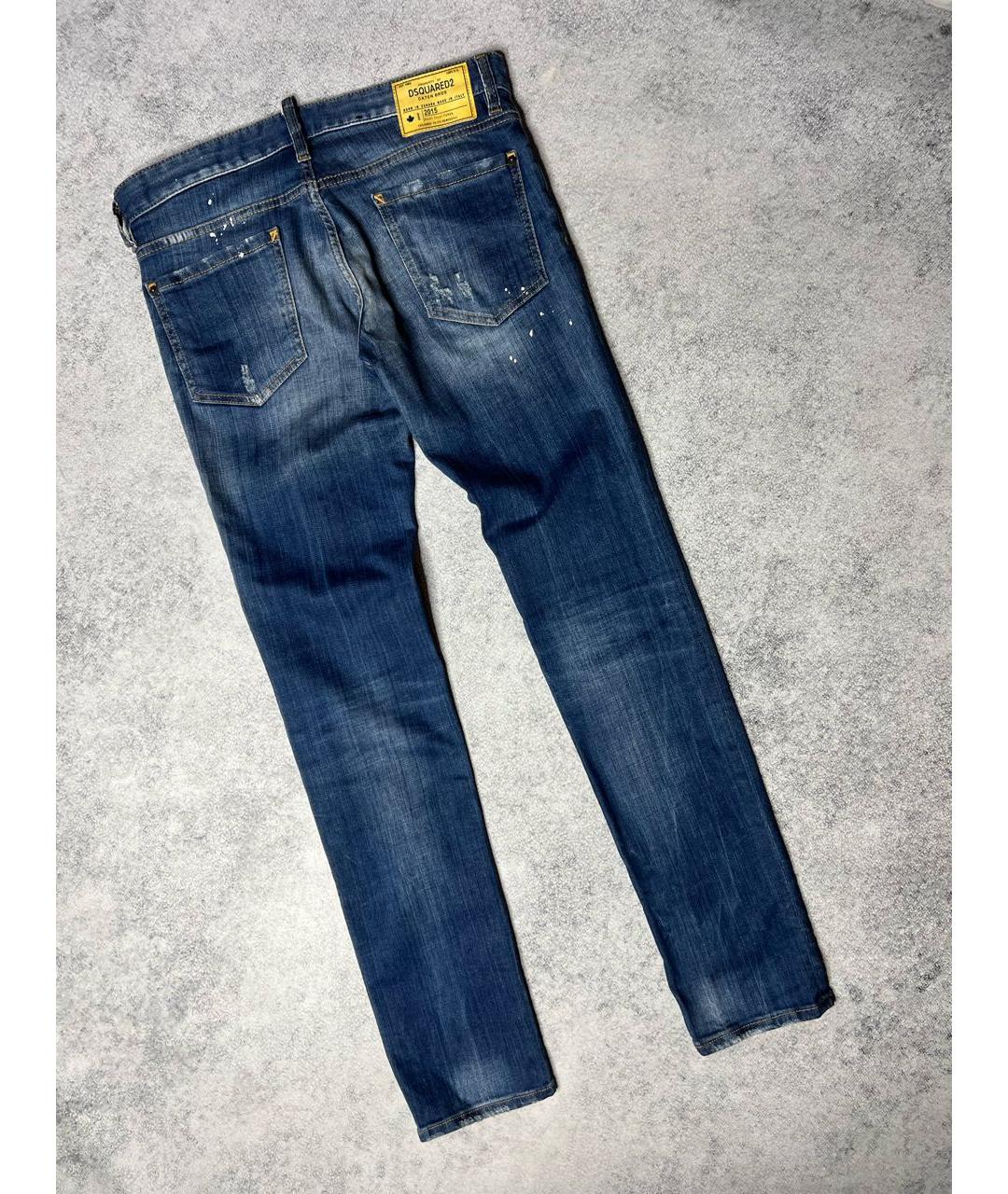 DSQUARED2 Синие хлопко-эластановые джинсы скинни, фото 6