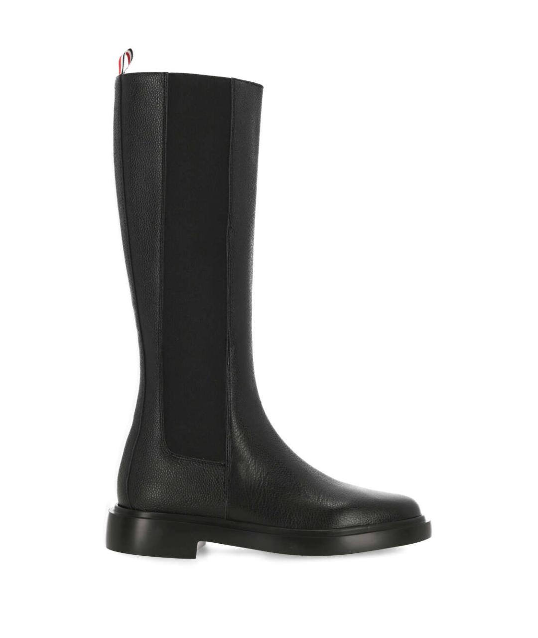 THOM BROWNE Черные кожаные сапоги, фото 1