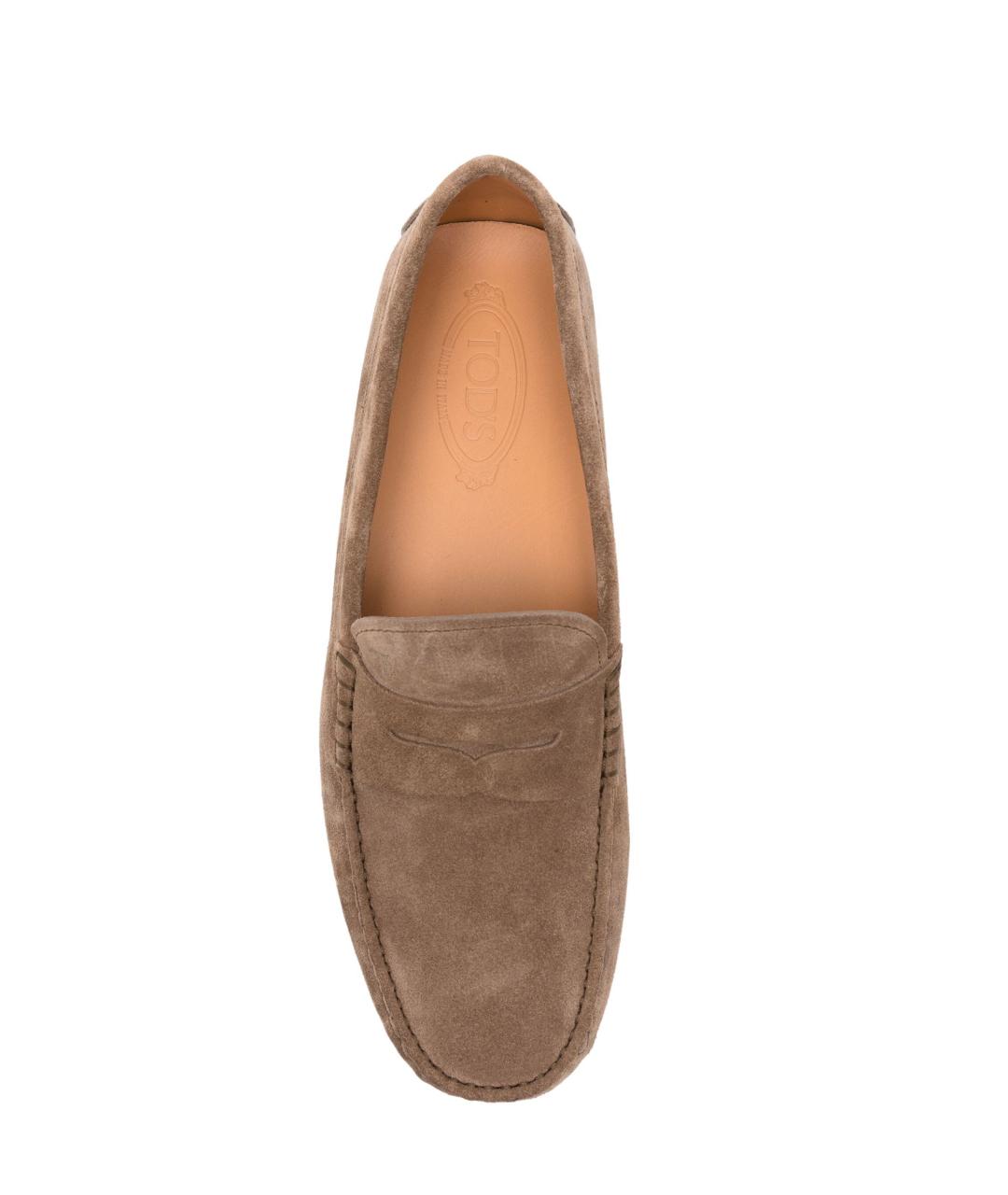 TOD'S Коричневые замшевые мокасины, фото 4