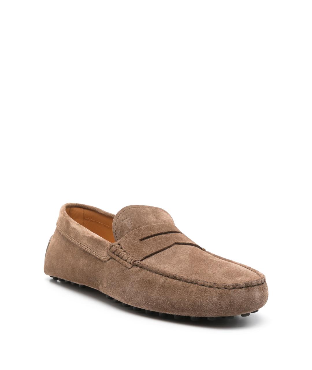 TOD'S Коричневые замшевые мокасины, фото 2