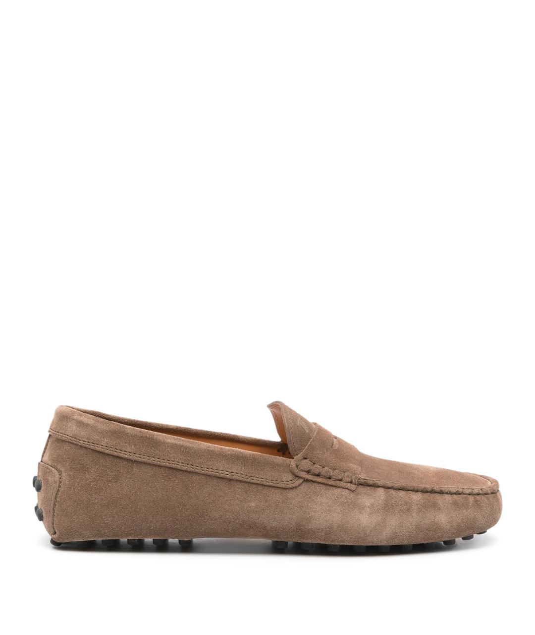TOD'S Коричневые замшевые мокасины, фото 1