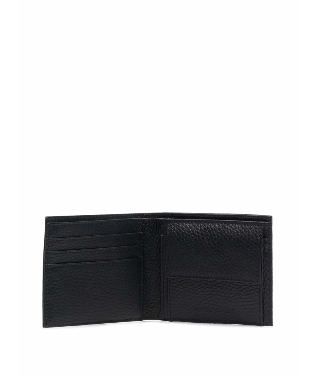 EMPORIO ARMANI Черный кожаный кошелек, фото 2