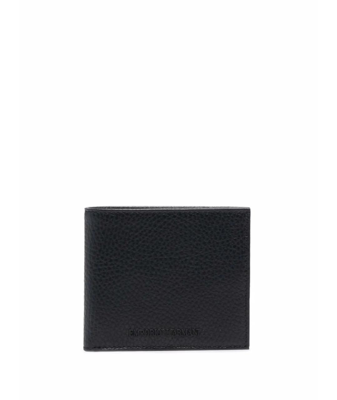 EMPORIO ARMANI Черный кожаный кошелек, фото 1