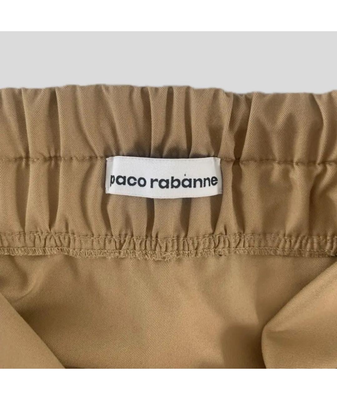 PACO RABANNE Горчичная хлопковая юбка мини, фото 2