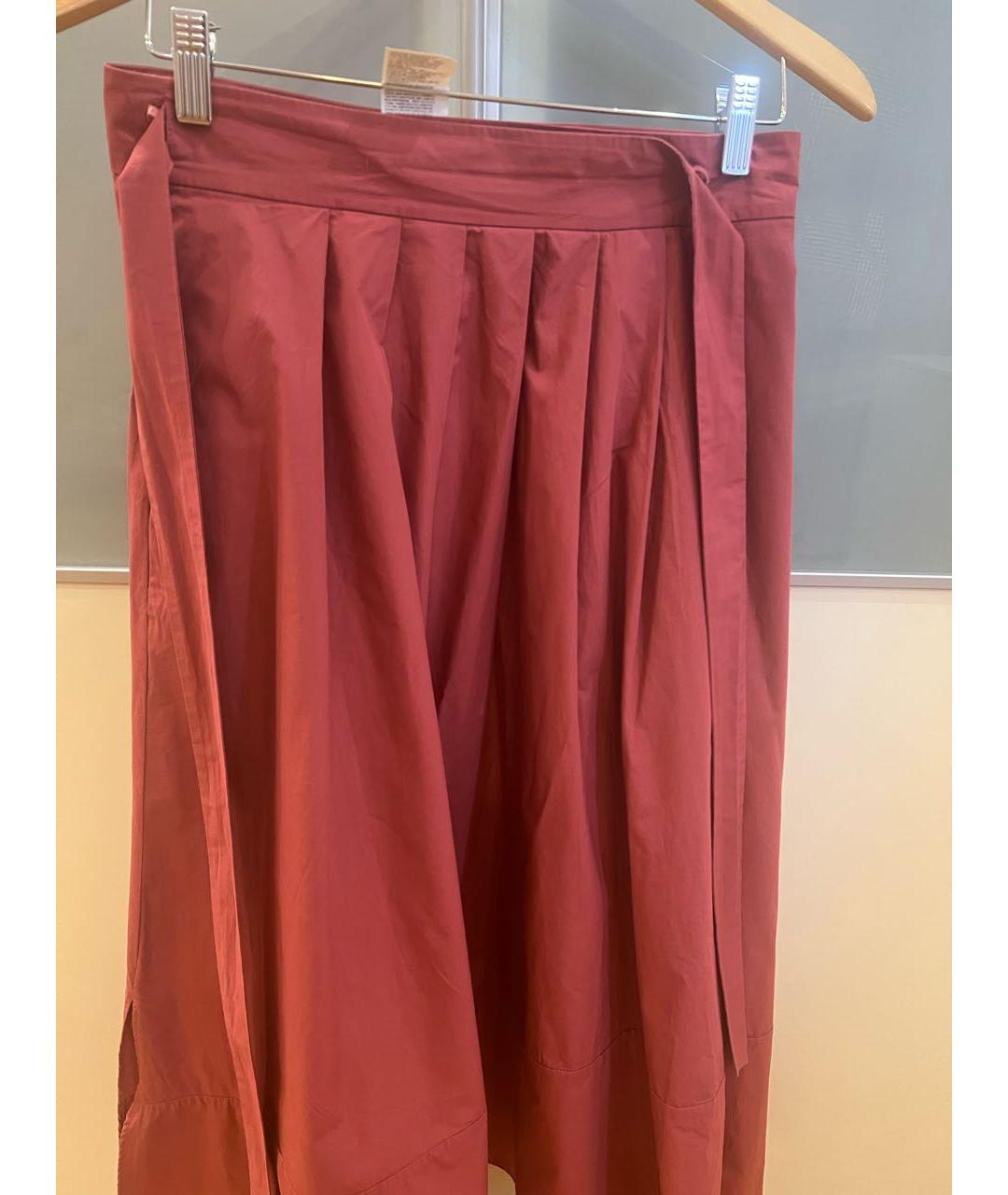MAX MARA Бордовая хлопковая юбка макси, фото 3