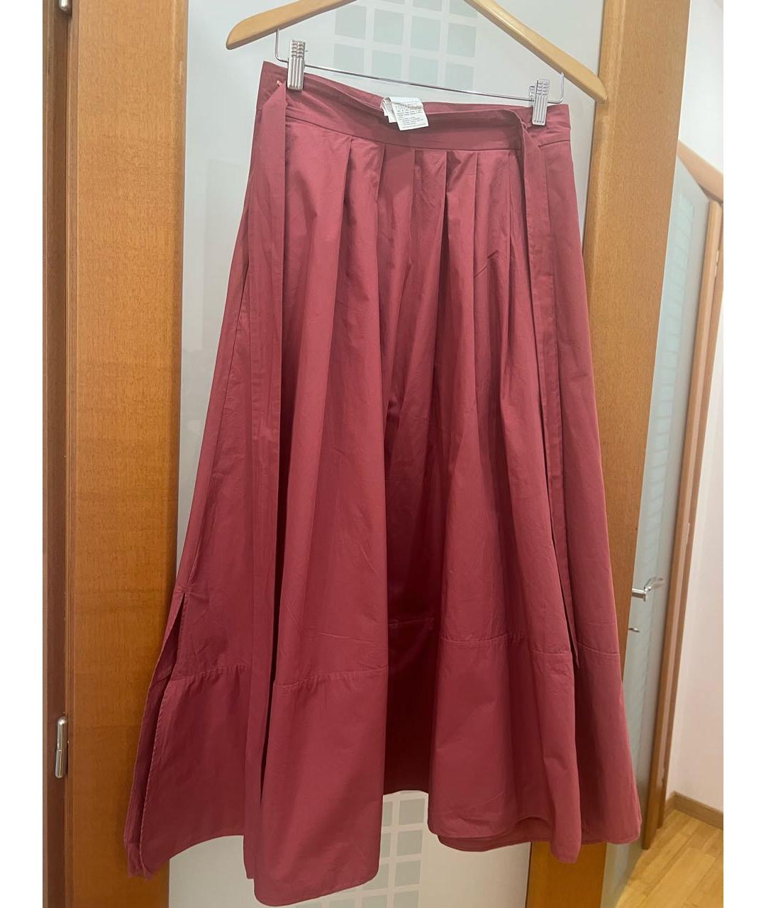 MAX MARA Бордовая хлопковая юбка макси, фото 7