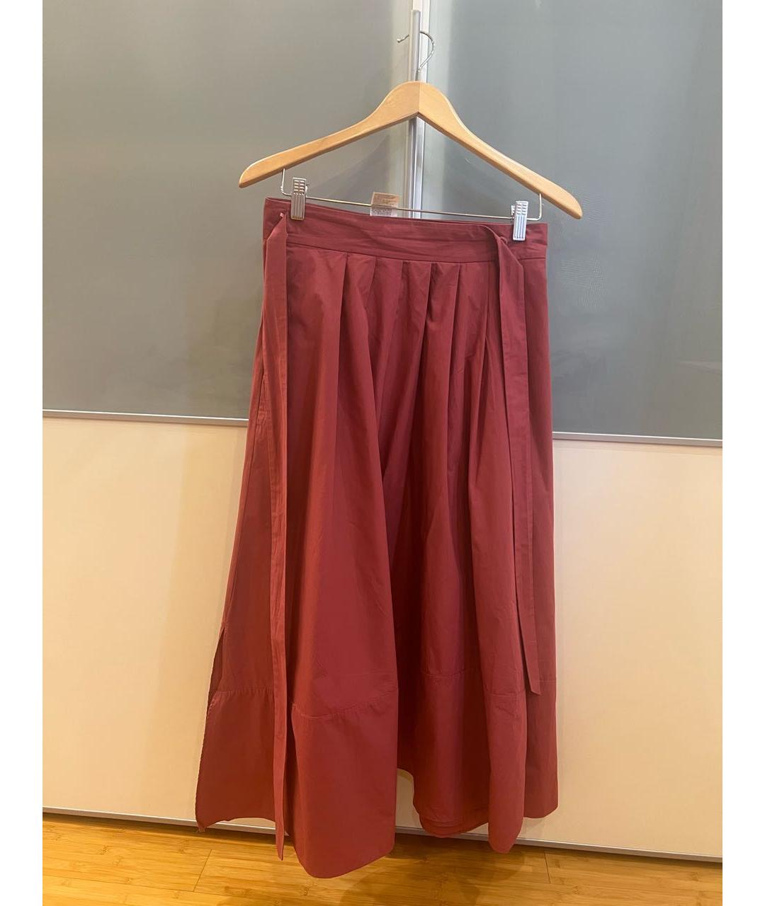 MAX MARA Бордовая хлопковая юбка макси, фото 2
