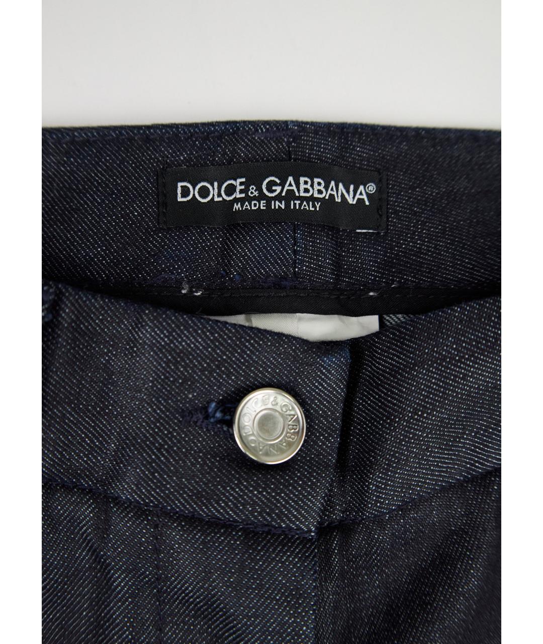 DOLCE&GABBANA Синие хлопко-эластановые джинсы клеш, фото 3