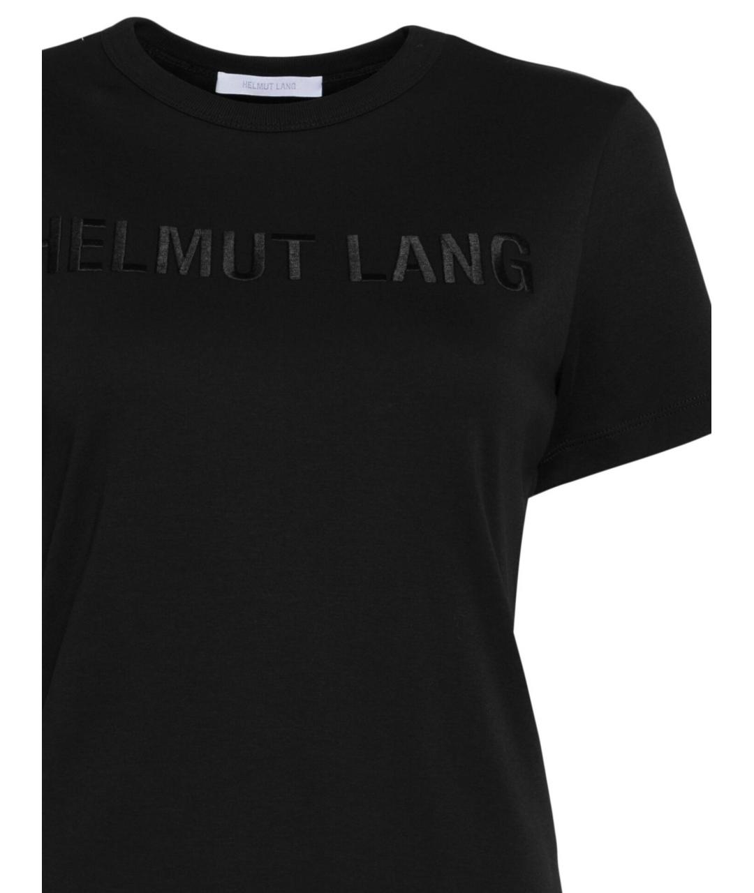 HELMUT LANG Черная хлопковая футболка, фото 2
