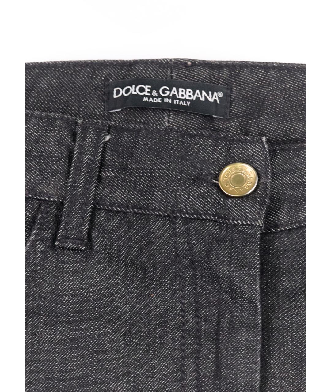 DOLCE&GABBANA Серые хлопко-эластановые прямые джинсы, фото 3