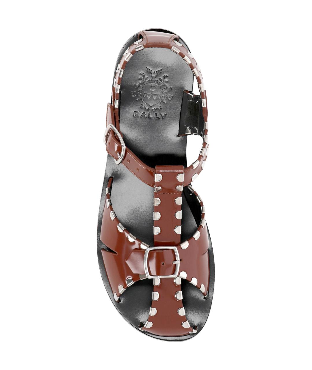 BALLY Коричневые кожаные босоножки, фото 4