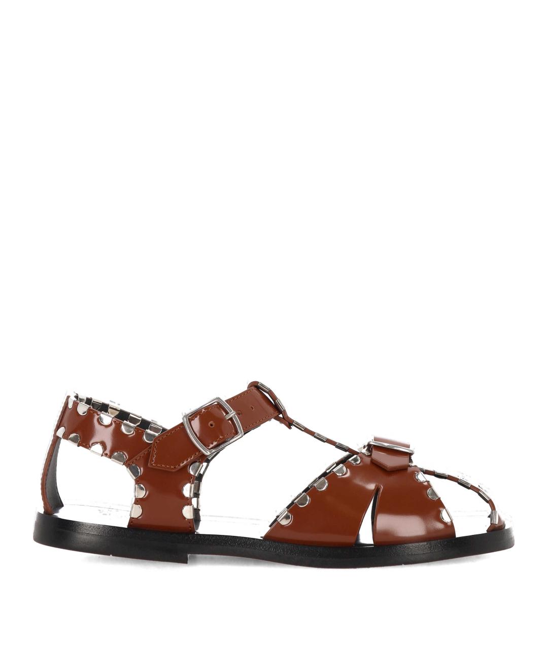 BALLY Коричневые кожаные босоножки, фото 1