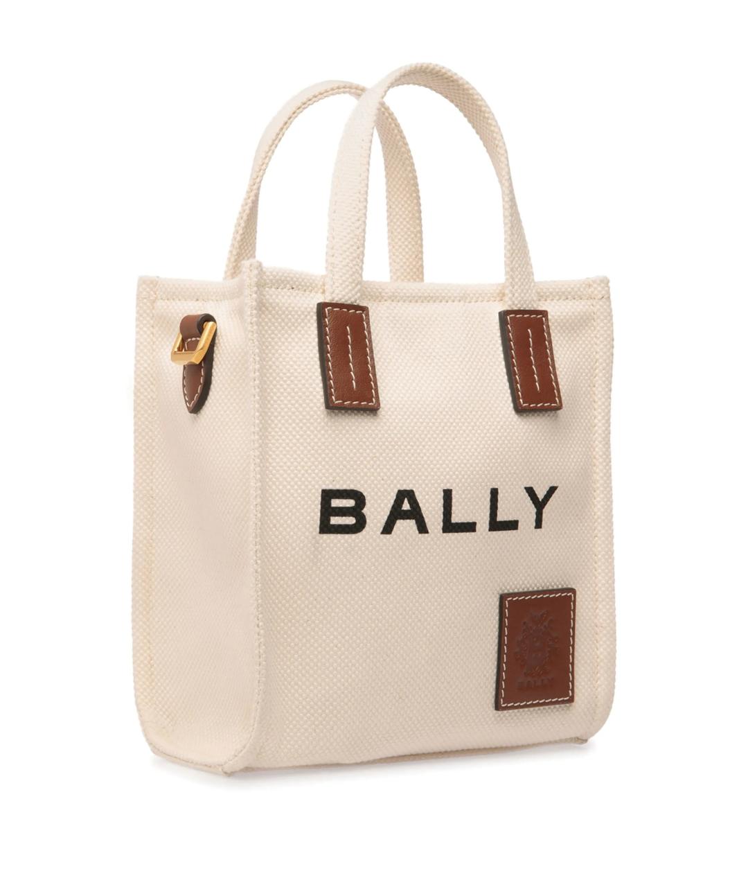 BALLY Бежевая хлопковая сумка тоут, фото 3