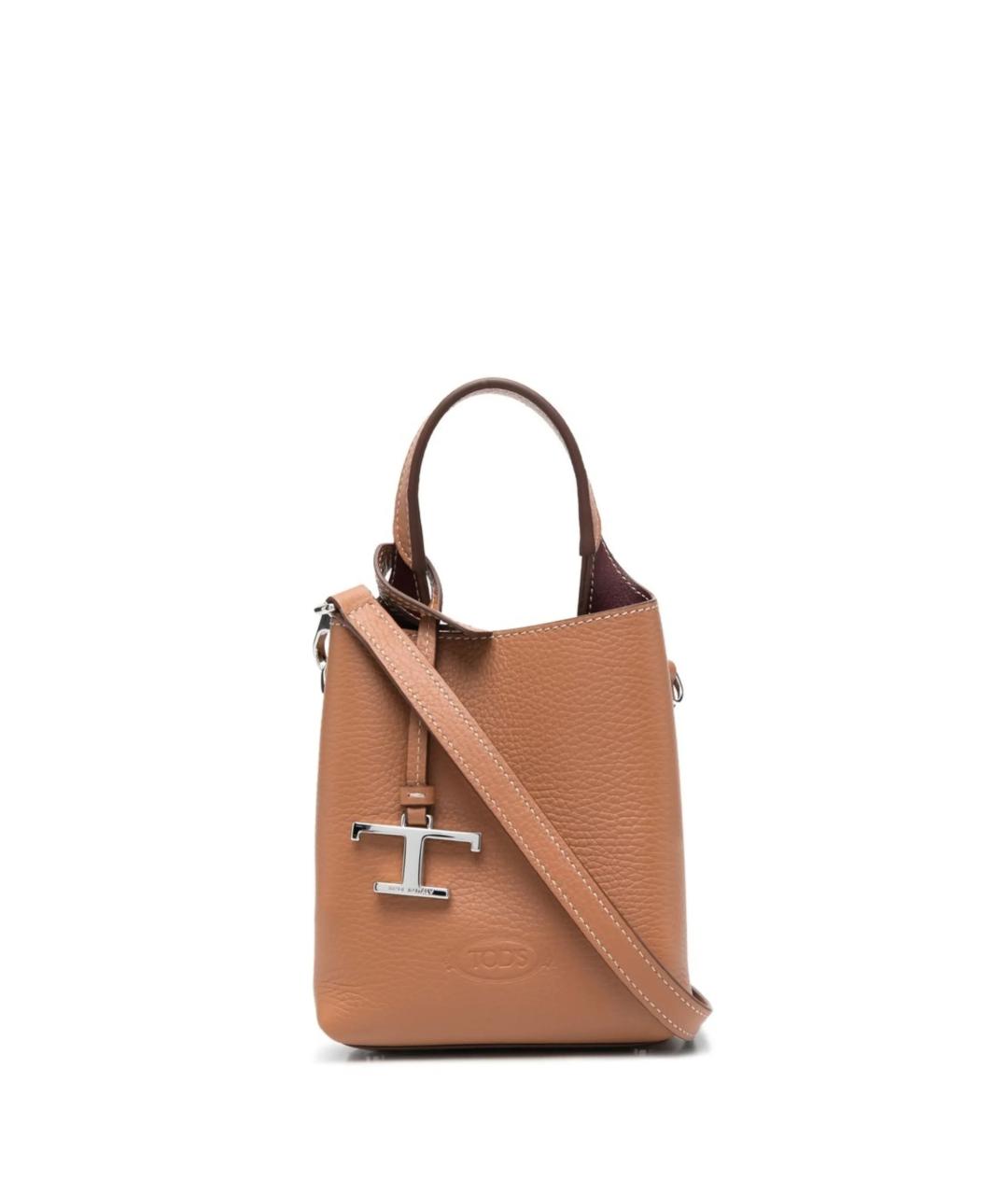 TOD'S Коричневая кожаная сумка через плечо, фото 1