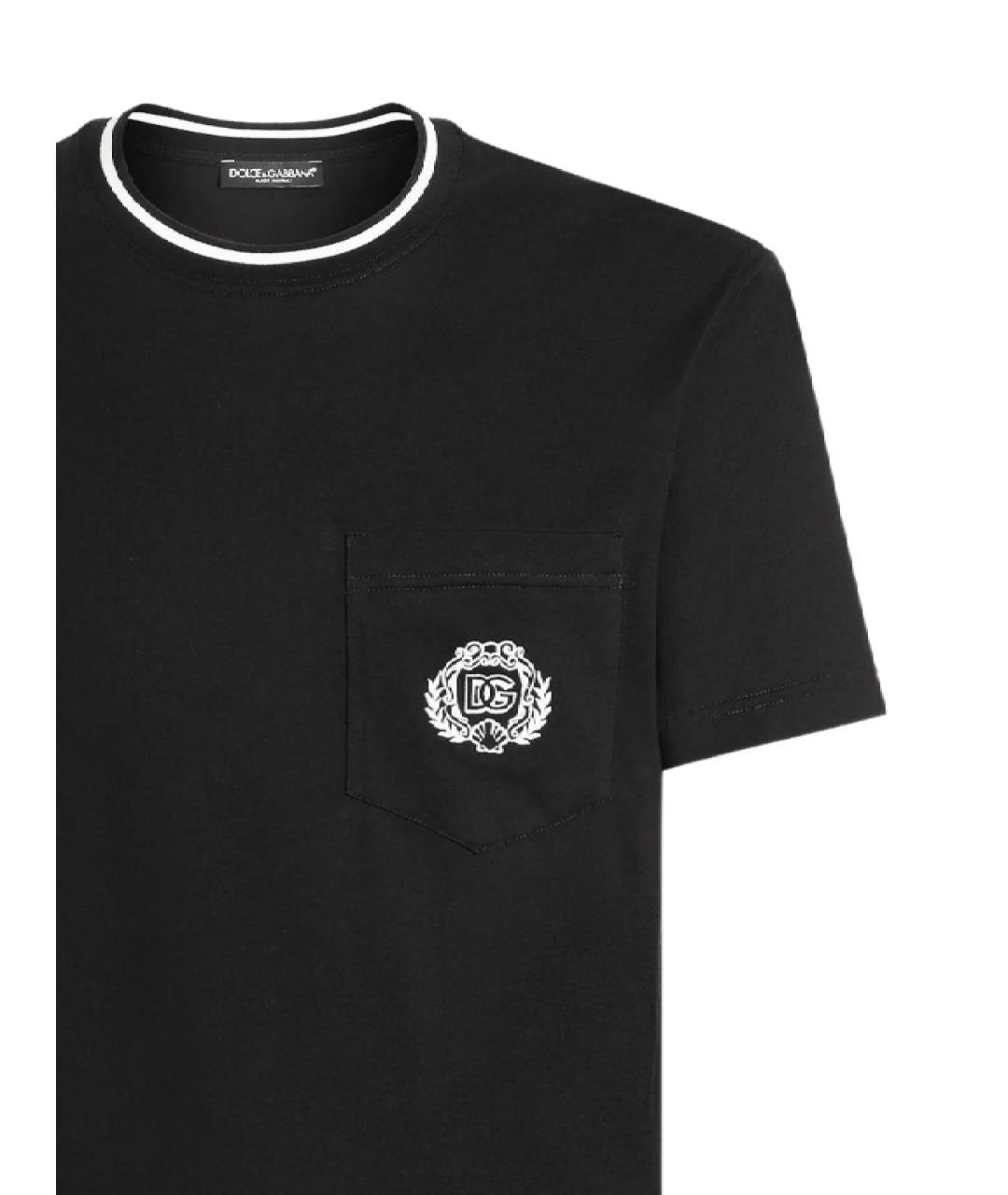 DOLCE&GABBANA Черная хлопковая футболка, фото 2
