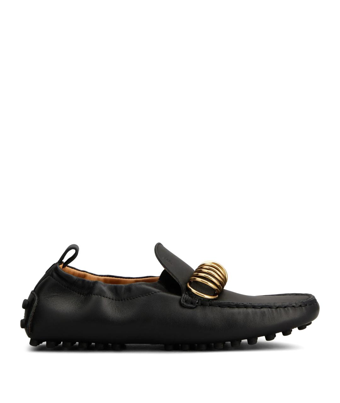 TOD'S Черные кожаные лоферы, фото 1