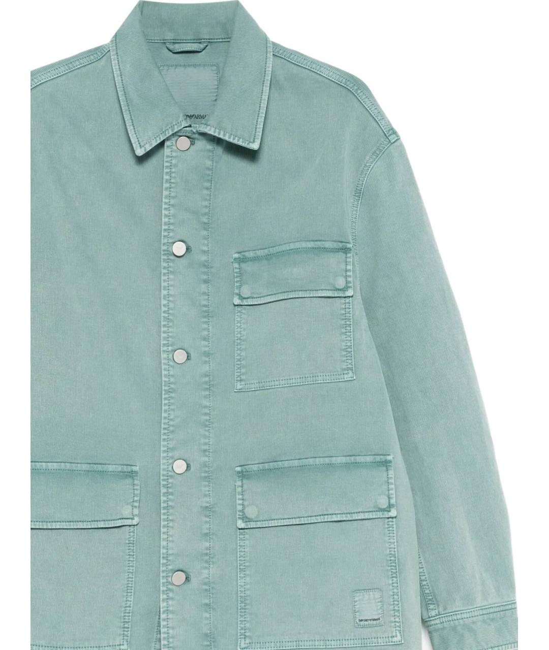 EMPORIO ARMANI Бирюзовая хлопковая куртка, фото 2