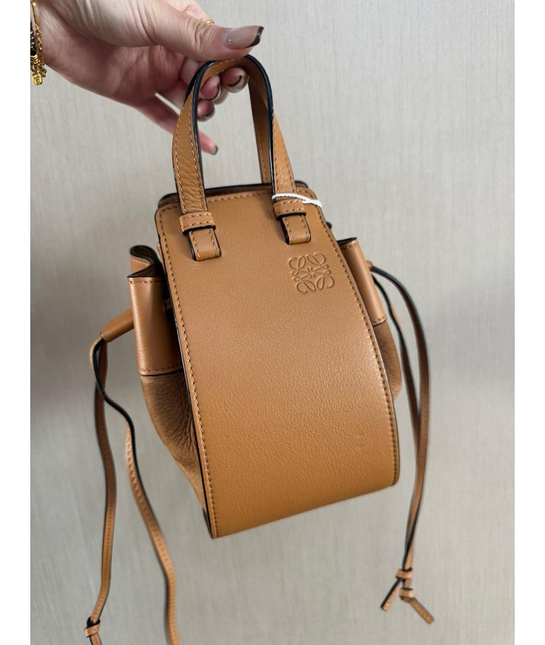 LOEWE Коричневая кожаная сумка с короткими ручками, фото 5