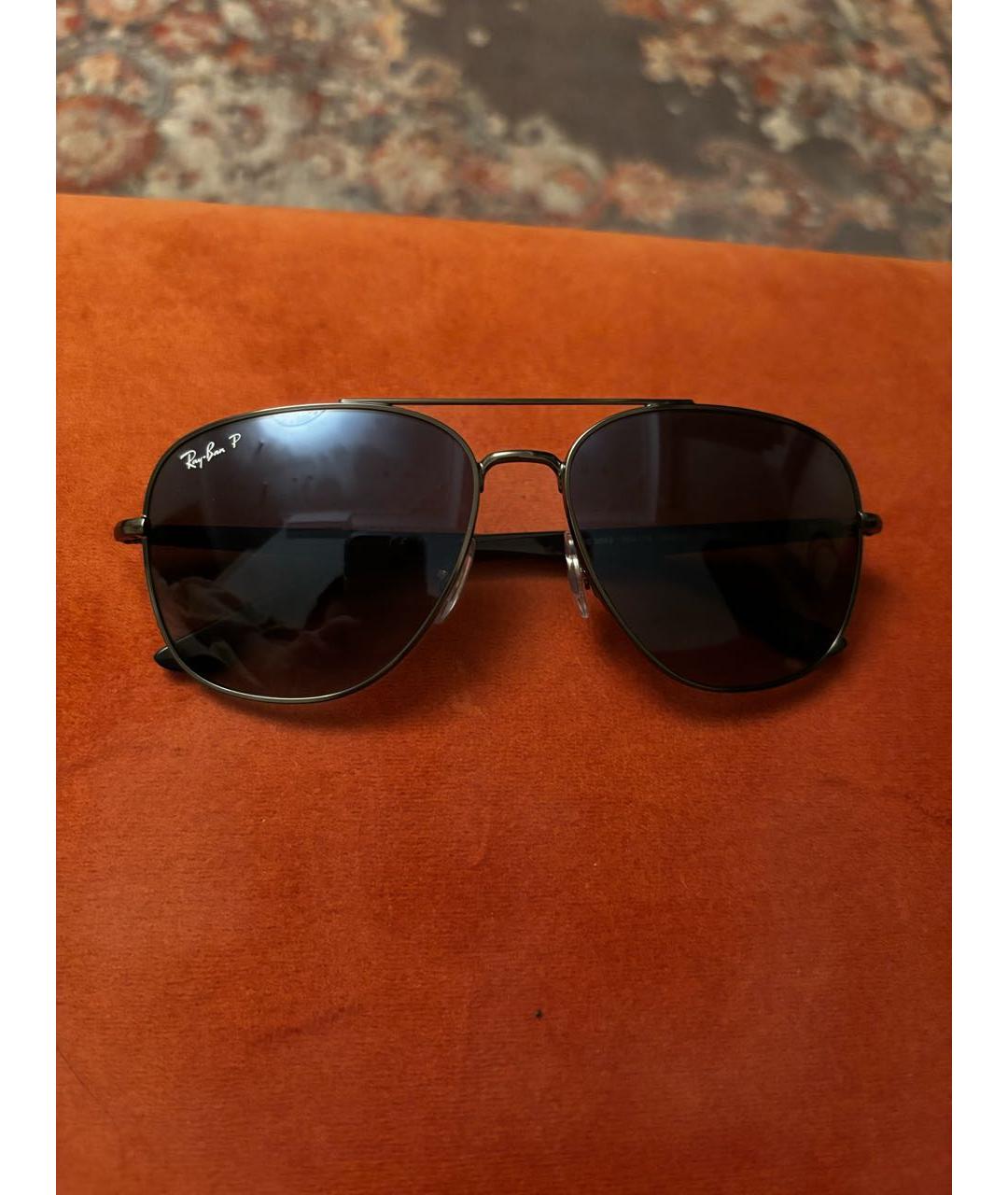 RAY BAN Черные металлические солнцезащитные очки, фото 5