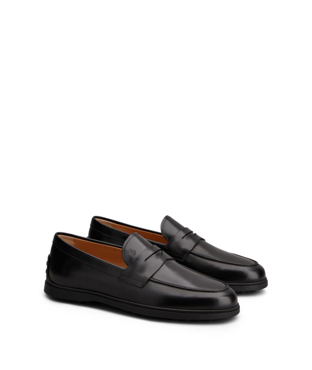 TOD'S Черные кожаные лоферы, фото 2