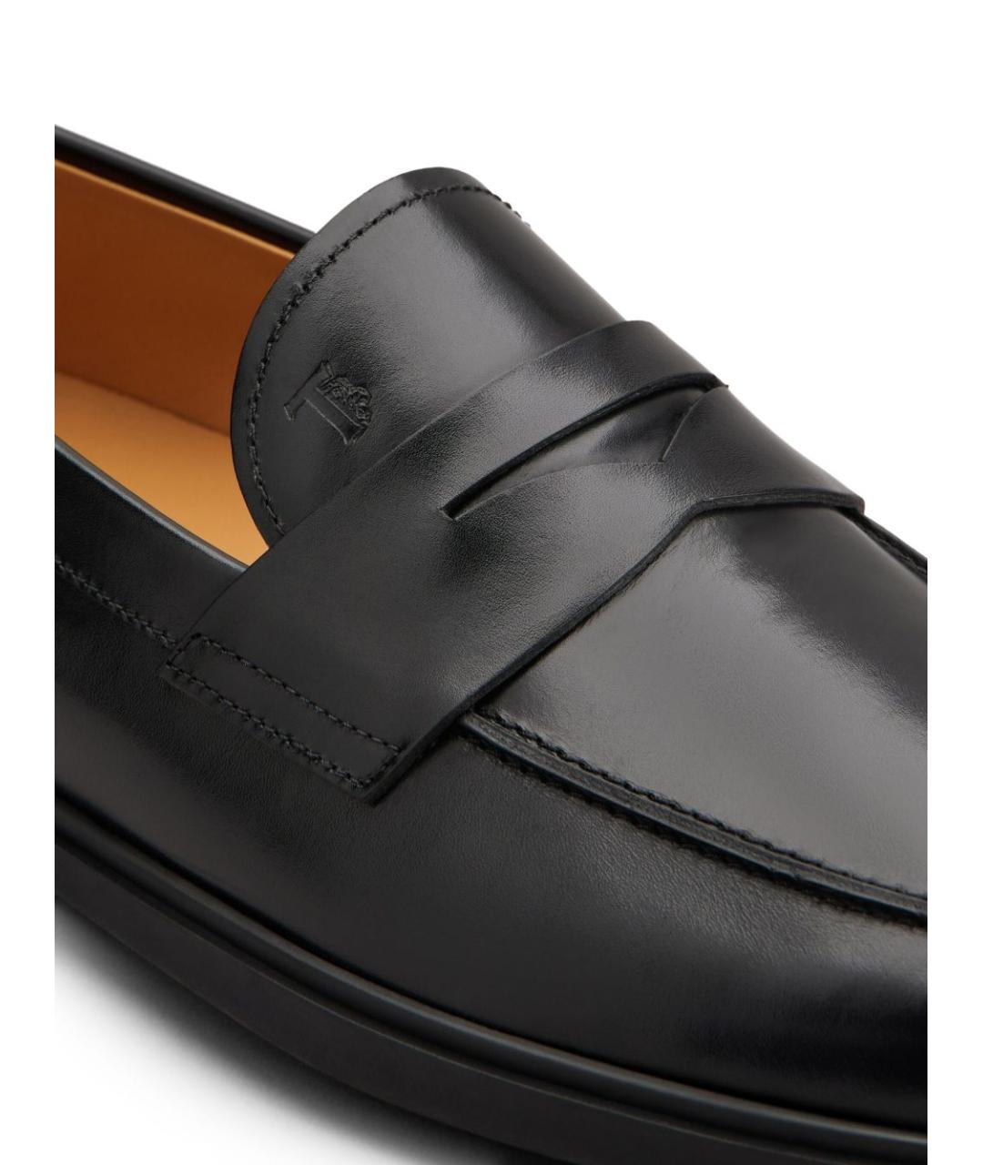 TOD'S Черные кожаные лоферы, фото 4