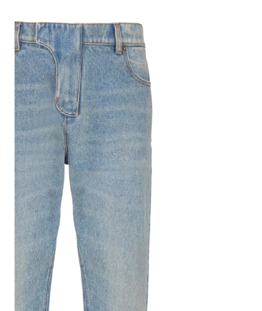 BALMAIN Голубые хлопковые прямые джинсы, фото 2