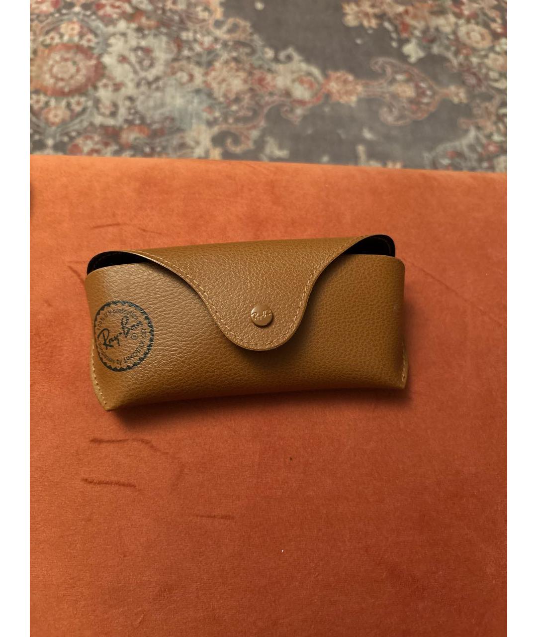 RAY BAN Коричневые пластиковые солнцезащитные очки, фото 4