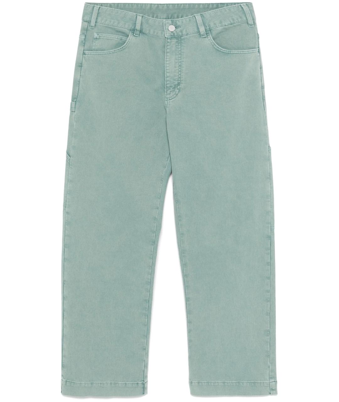 EMPORIO ARMANI Зеленые хлопковые прямые джинсы, фото 1