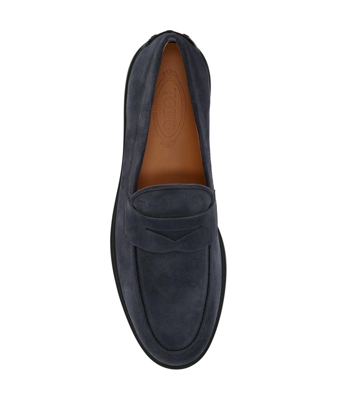 TOD'S Темно-синие замшевые лоферы, фото 4