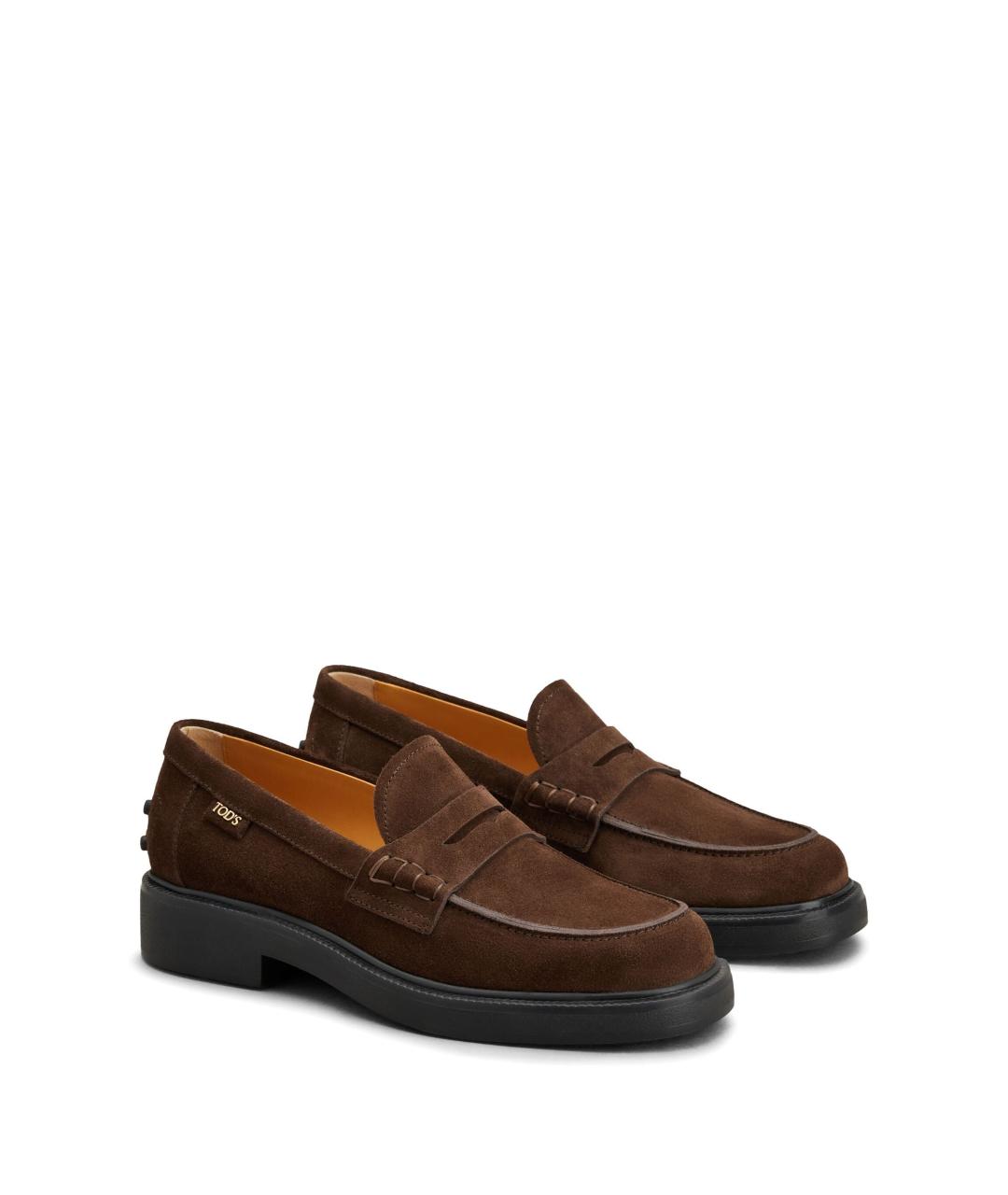 TOD'S Коричневые замшевые лоферы, фото 2