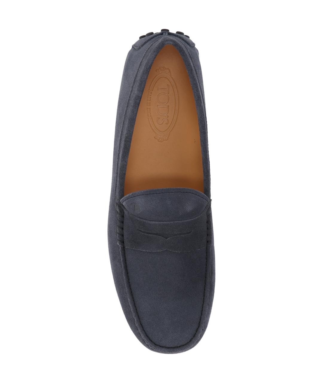 TOD'S Темно-синие замшевые лоферы, фото 4