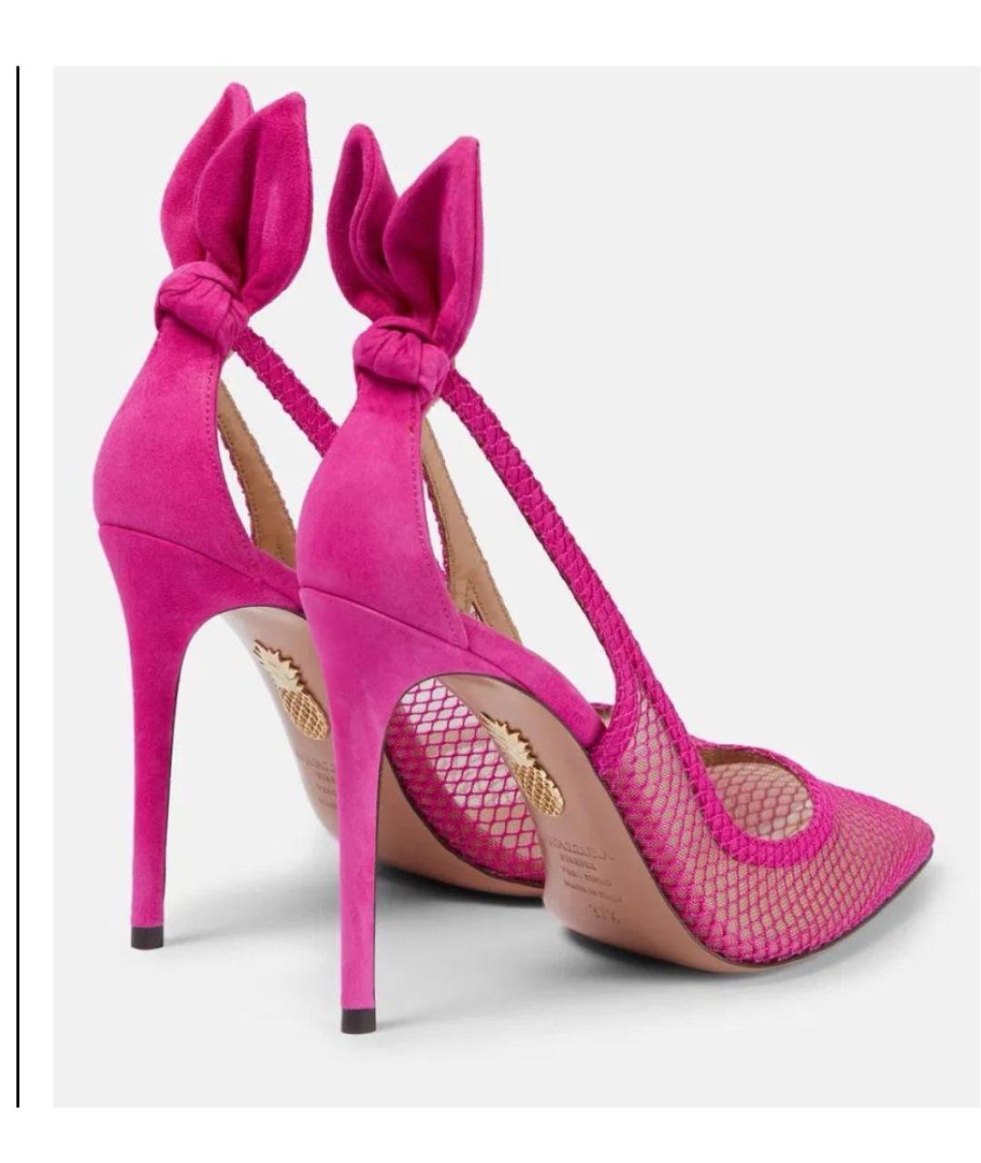 AQUAZZURA Розовые замшевые туфли, фото 4