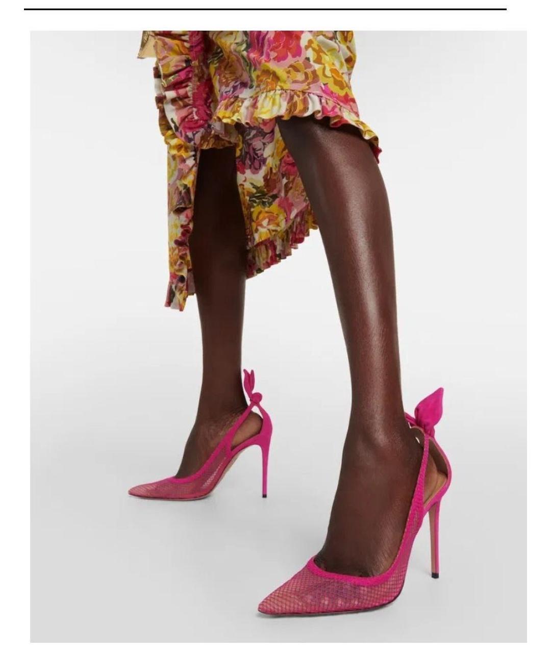 AQUAZZURA Розовые замшевые туфли, фото 7