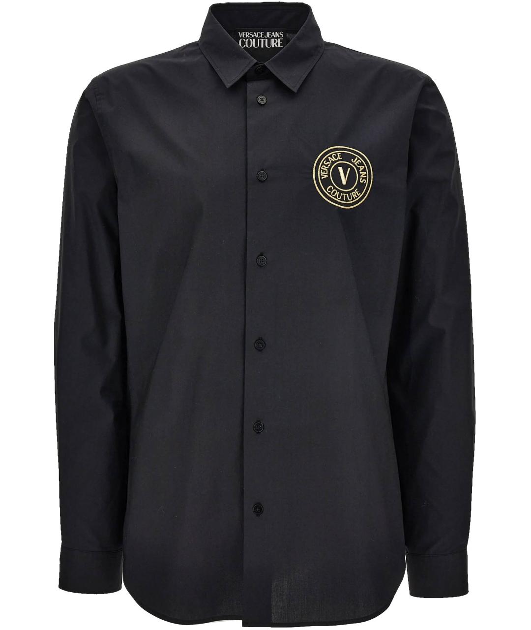 VERSACE JEANS COUTURE Черная хлопковая кэжуал рубашка, фото 1