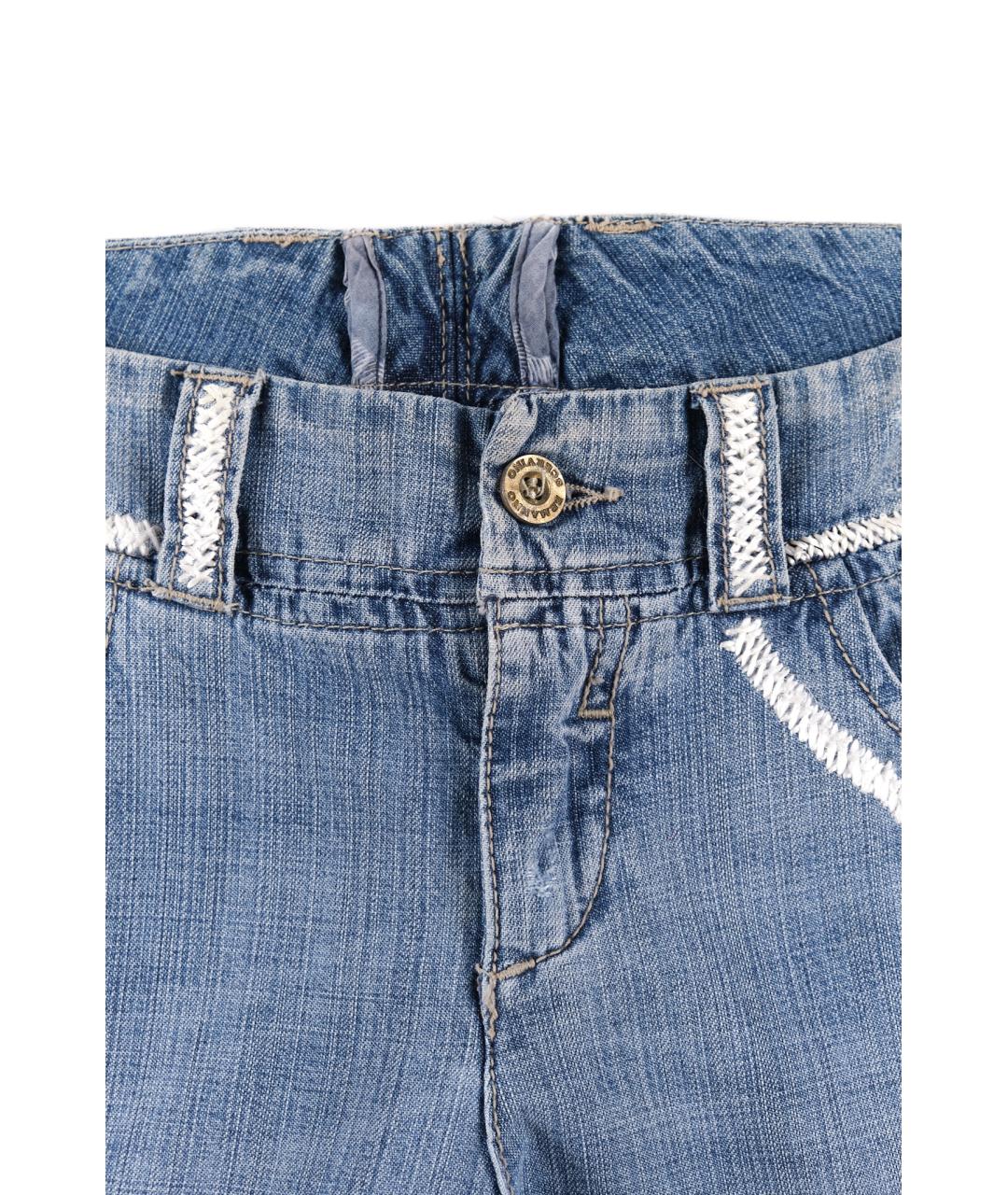 ERMANNO SCERVINO Голубые хлопковые прямые джинсы, фото 6