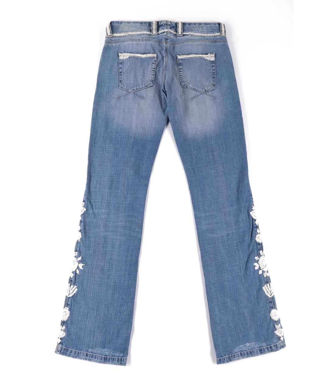 ERMANNO SCERVINO Голубые хлопковые прямые джинсы, фото 2
