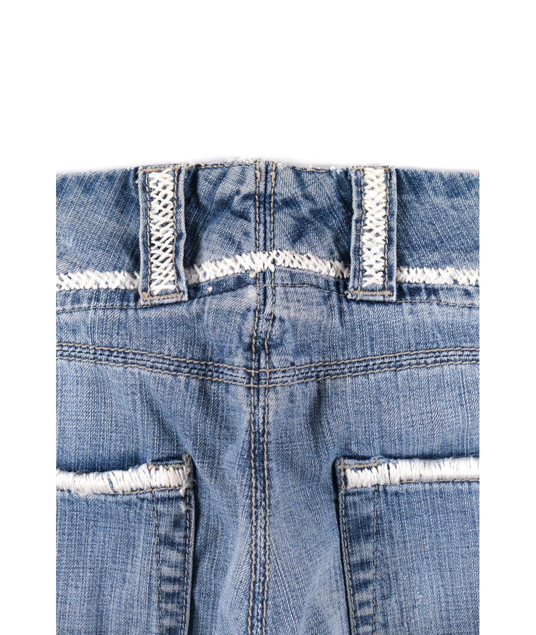 ERMANNO SCERVINO Голубые хлопковые прямые джинсы, фото 5