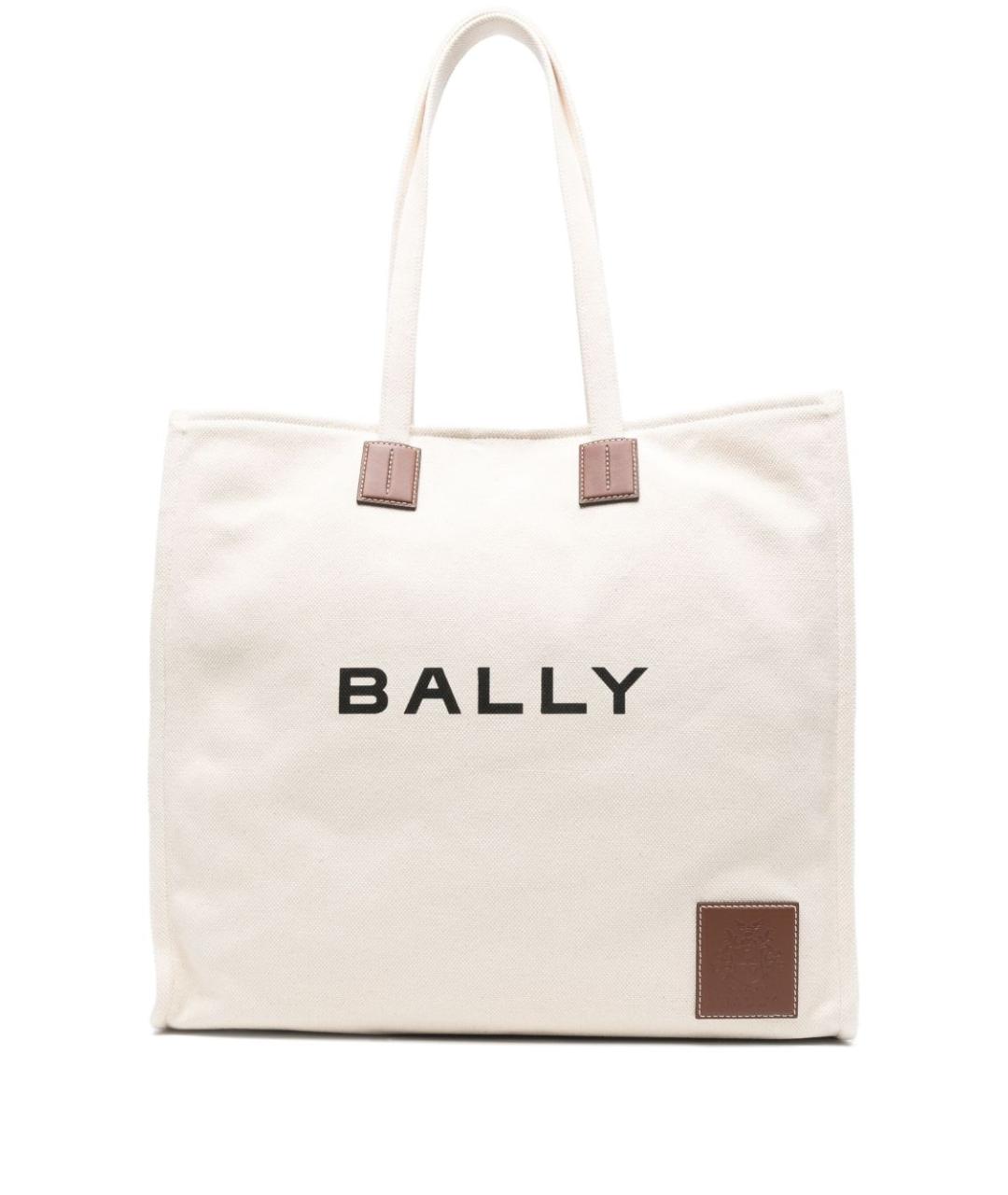BALLY Белая хлопковая сумка тоут, фото 1