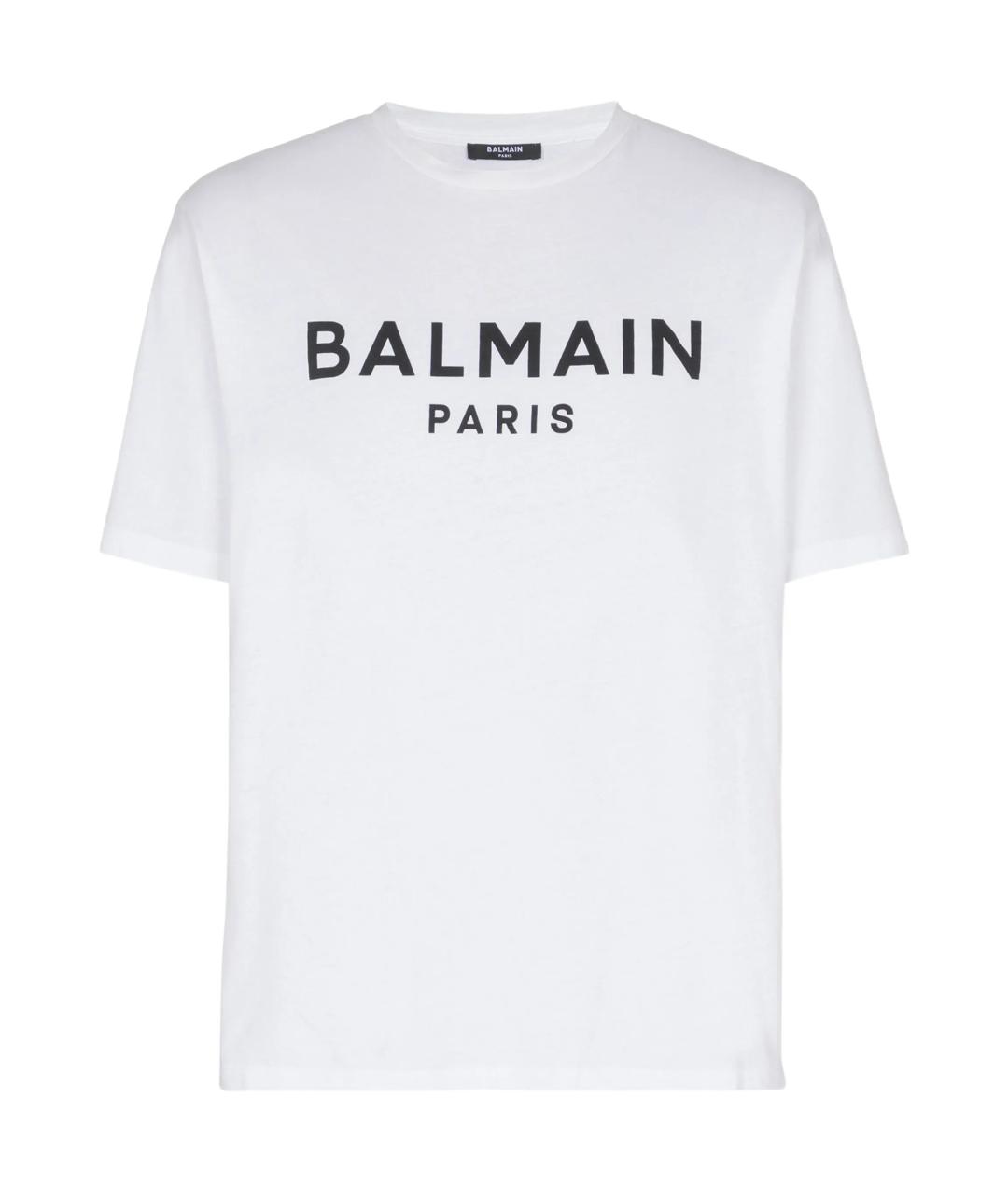 BALMAIN Белая хлопковая футболка, фото 1