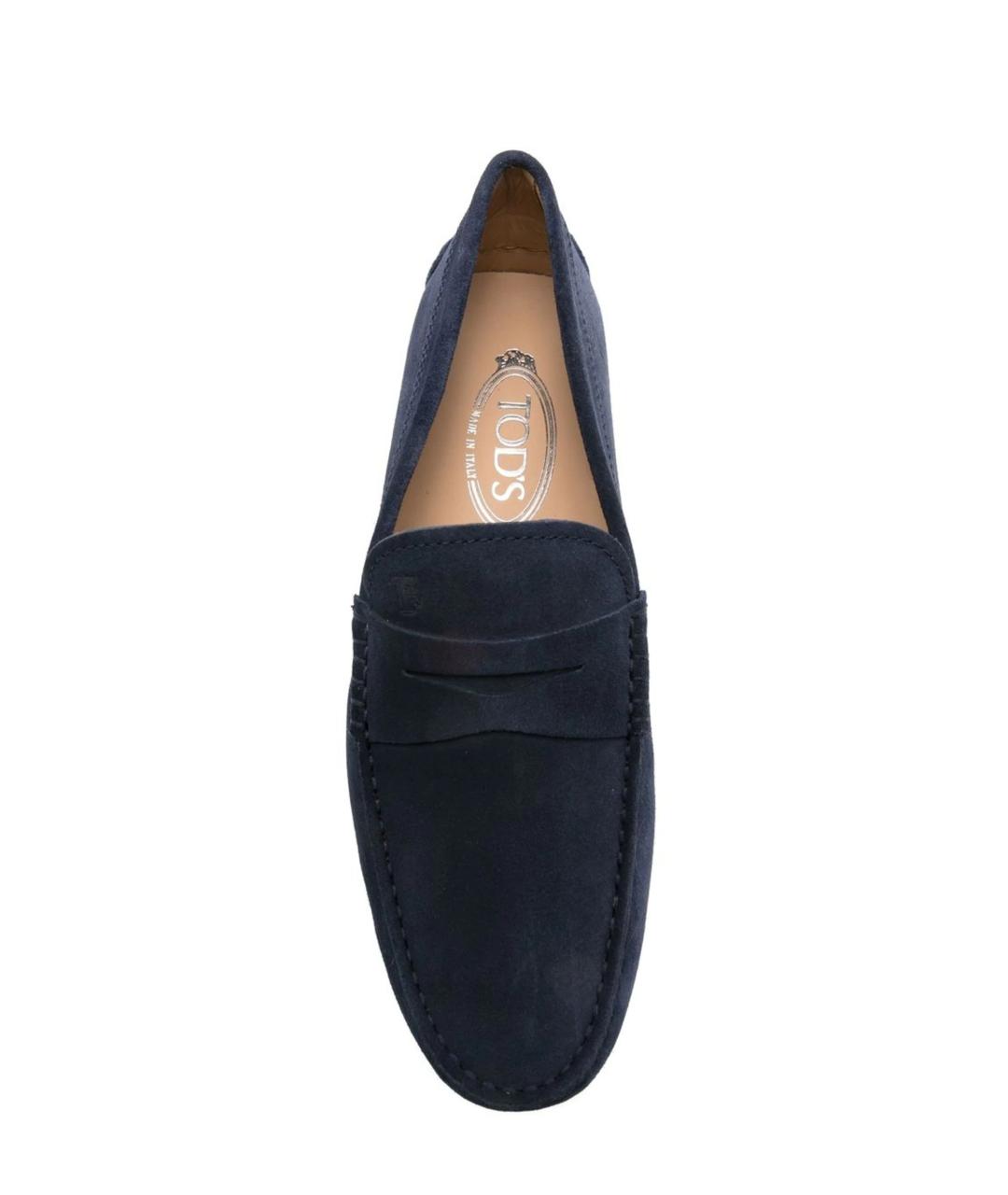 TOD'S Темно-синие замшевые мокасины, фото 4