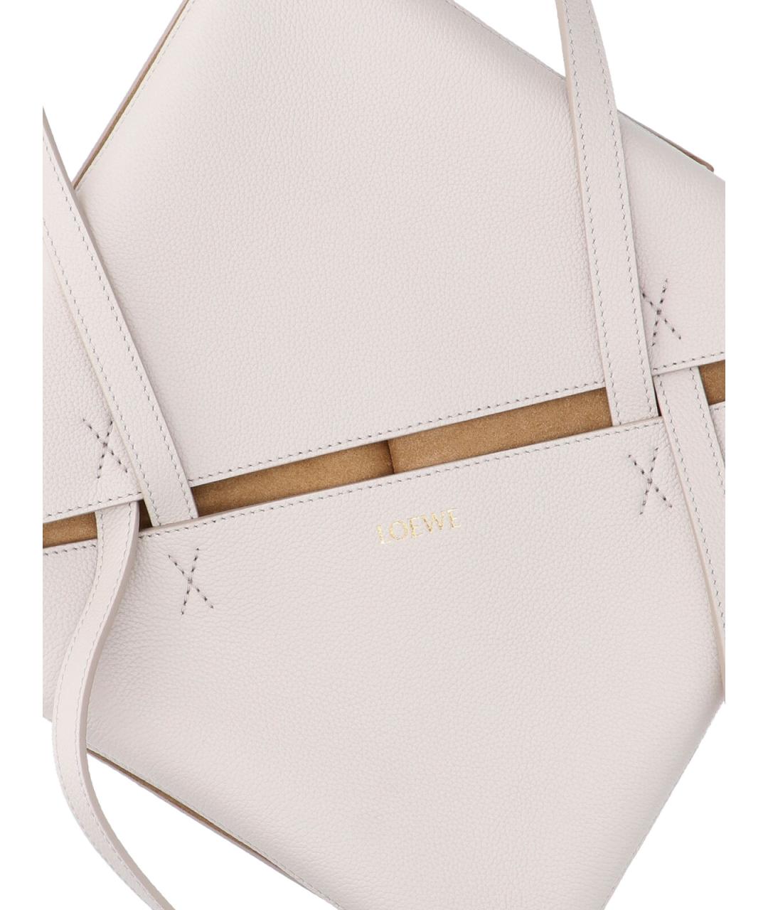LOEWE Серая кожаная сумка тоут, фото 4