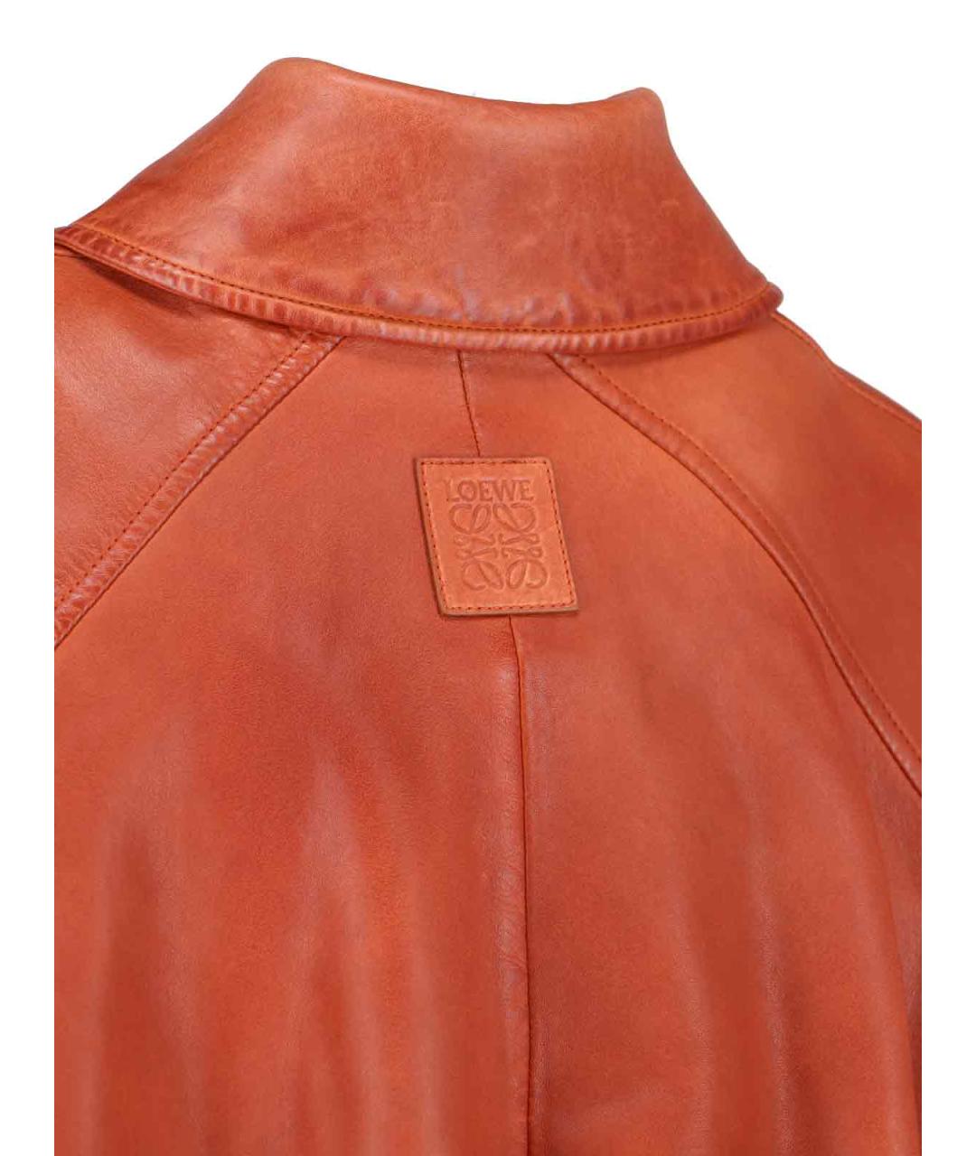 LOEWE Оранжевая кожаная куртка, фото 3