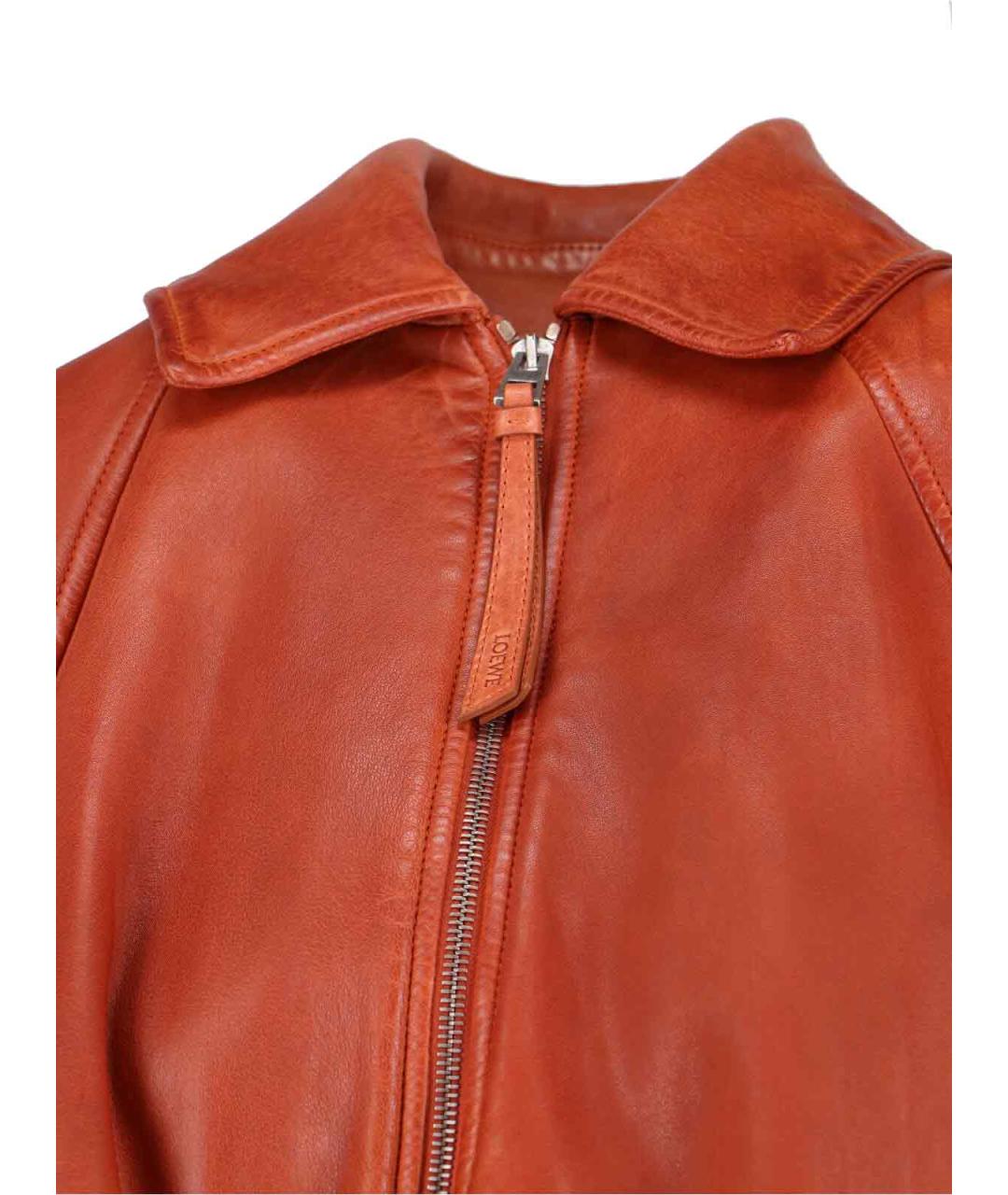 LOEWE Оранжевая кожаная куртка, фото 4