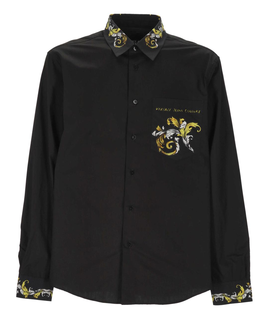 VERSACE JEANS COUTURE Черная хлопковая кэжуал рубашка, фото 1
