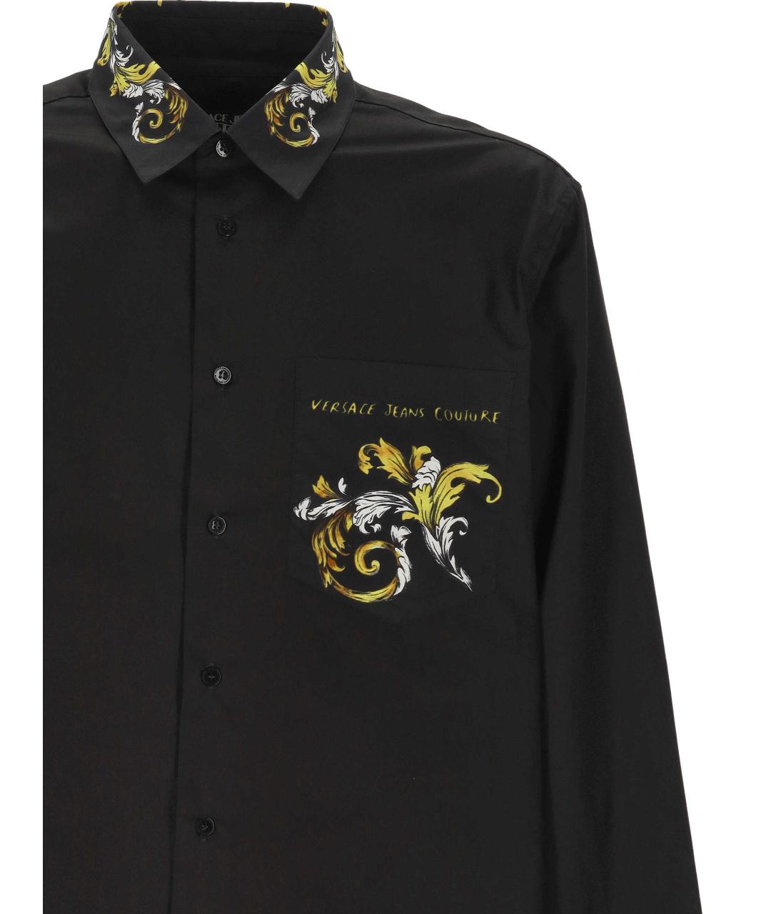 VERSACE JEANS COUTURE Черная хлопковая кэжуал рубашка, фото 2