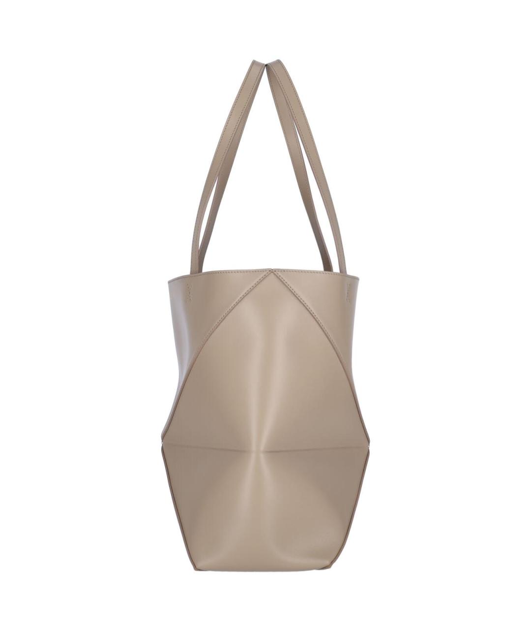 LOEWE Бежевая кожаная сумка тоут, фото 5