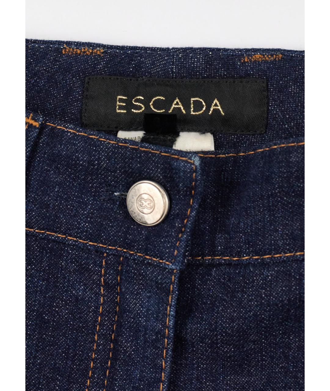 ESCADA Синие хлопко-эластановые джинсы клеш, фото 3