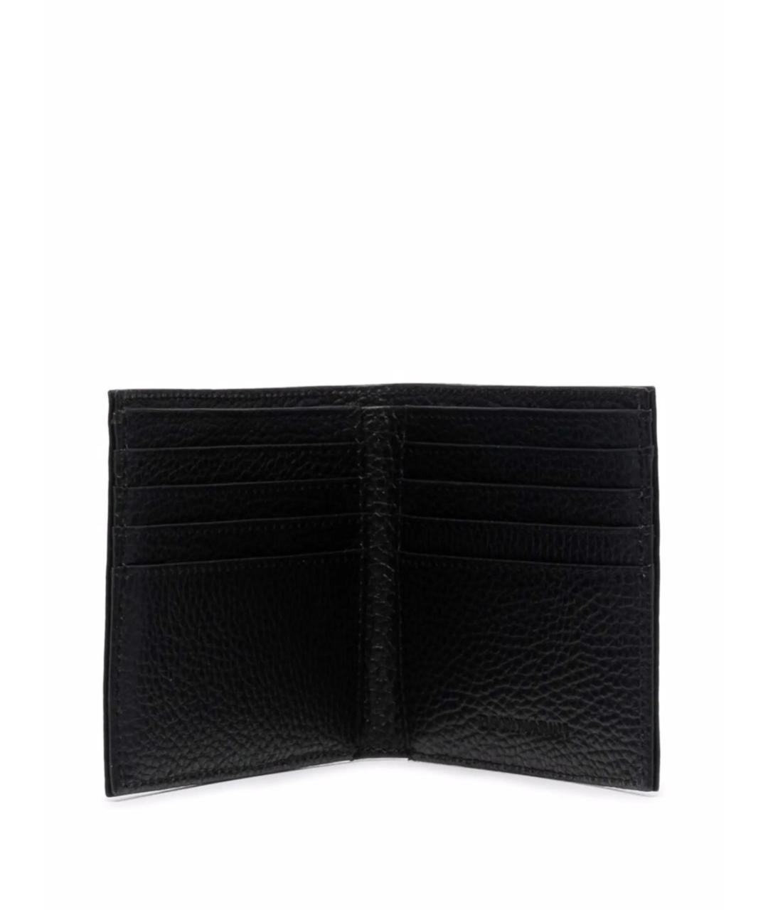 EMPORIO ARMANI Черный кожаный кошелек, фото 2